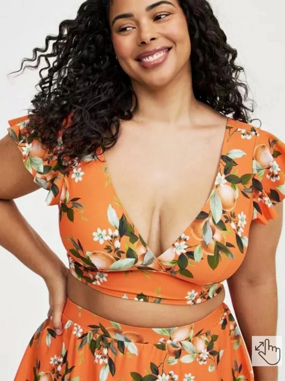 Torrid Retro Chic Wire-Free Sinched/ Ruffle Bikini Set